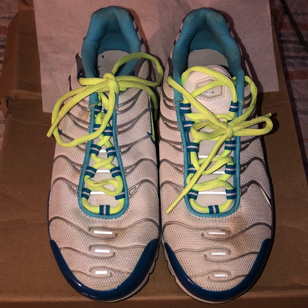 Lime Green and Blue Nike Air Max